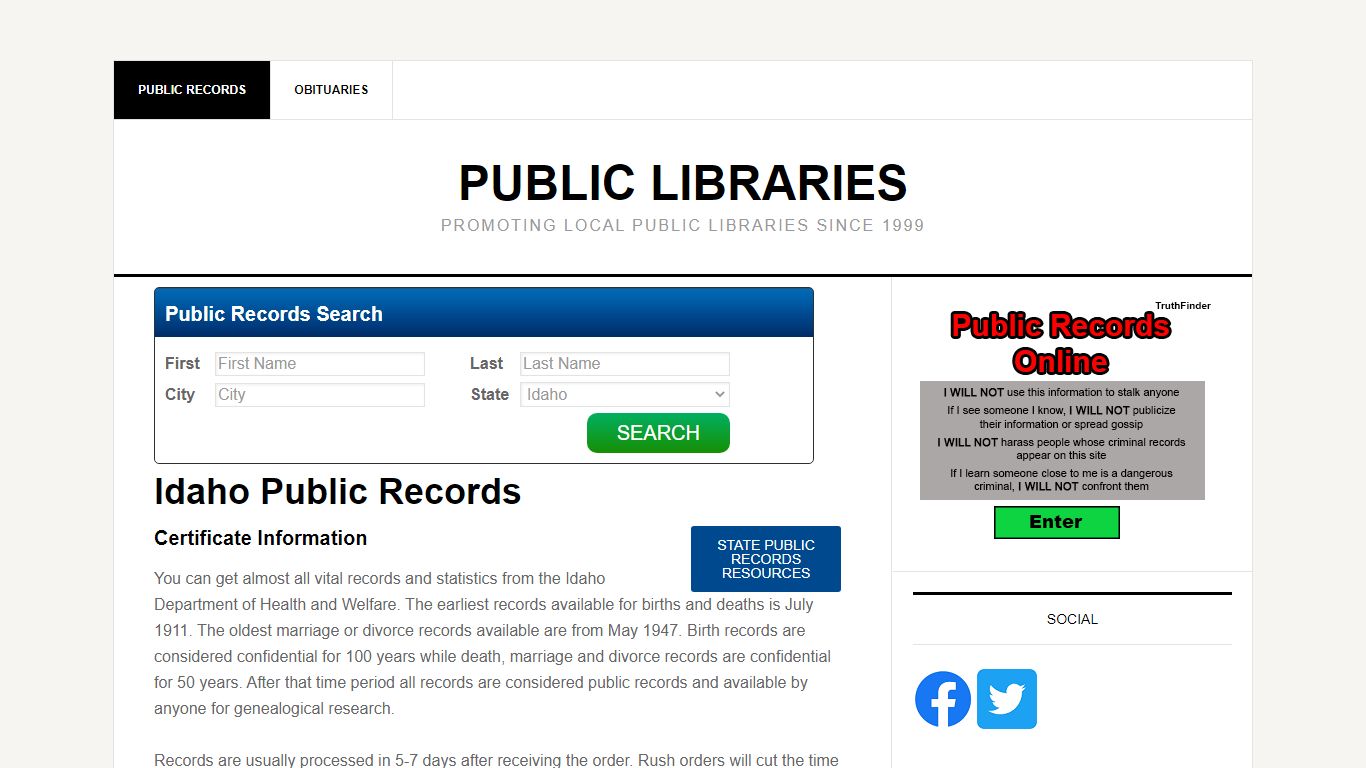 Idaho Public Records